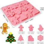 Christmas Chocolate Molds Silicone Candy Molds Snowflake, Xmas Tree, Snowman, Gingerbread Man, Santa Claus hat DIY Mould - Fast Shipping to USA & Canada - Image 3