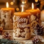 RKPM HOMES Cylinder Christmas Theme Candle Mold I 3D Fondant Deer Gingerbread Man Silicone Scented Wax Mould I Succulent Molds for DIY Handmade Ornament Cake decor Aromatherapy Soap Resin Art Craft (B) - Fast Shipping to USA & Canada - Image 4