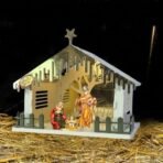 Holy Crib House with LED Light Inside Christmas Xmas Decor Foldable Plastic Crib - Fast Shipping to USA & Canada - Image 2
