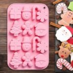 Christmas Chocolate Molds, 14 Cavity Candy Cane Snowman Snowflake Gift Box Gingerbread Man Silicone Mold Non-Stick Silicone Molds for Christmas Home Party Supply - Fast Shipping to USA & Canada - Image 4
