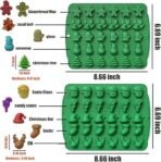 Christmas Chocolate Molds Silicone Gummy Molds Christmas Sock Bell Gingerbread Snowman Glove Cane Candy Molds 2 Pcs 30 Cavity Chocolate Mold for Baking Pastry Gummies Cake Decorating - Fast Shipping to USA & Canada - Image 3