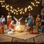 Crib Set Christmas | Nativity Set Xmas Decoration Statues | Idols Christian Figurine | Baby Jesus, Joseph & Mary, Kings, Shepherd & Others | Perfect Christmas Gifting, 6 Inch,12 Pieces - Fast Shipping to USA & Canada - Image 5