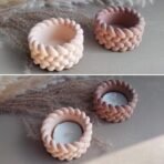 Knitting Knot Shape Tealight Holder Mold, Unique 3D Candle Holder Silicone Resin Mold, Cylinder Jewelry Holder Container Storage Mold for Epoxy Resin Concrete Art Craft Home Xmas Decor (PACK OF 1) - Fast Shipping to USA & Canada - Image 5