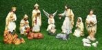 Crib Set | Nativity Set Baby Jesus Statue Mother Mary Idol and Joseph Statue Crib Set Perfect for Christmas Decoration Kudil Set of 15 Pic Ivory and White Color 6 Inch - Fast Shipping to USA & Canada - Image 4