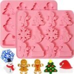 Christmas Chocolate Molds Silicone Candy Molds Snowflake, Xmas Tree, Snowman, Gingerbread Man, Santa Claus hat DIY Mould - Fast Shipping to USA & Canada - Image 2
