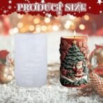 HASTHIP Christmas Candle Silicone Molds, 3D Candle Molds for Candles Making, Epoxy Resin Mold, Christmas Relief Cylinder Silicone Mold for DIY Wax Scented Soaps Art Craft Home Decor, White-B - Fast Shipping to USA & Canada - Image 3