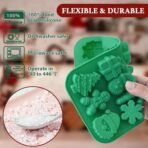 14-Cavities Christmas Chocolate Mould, Candy Baking, 3D Snowflake Cane Snowman Xmas Tree Gingerbread Man Santa Claus Gift Box Shape Mold for DIY Handmade Soap Candles Jelly Fondant, Gummy - Fast Shipping to USA & Canada - Image 5