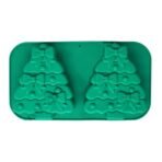 HUSAINIMART | 2 Slot Big Christmas Tree Silicone Mold 3D Xmas Tree Cake Moulds for Candle Making Christmas Cake Muffin Baking Tray Chocolate Jelly Dessert Candy Christmas Party Treats Gift Home Decoration - Fast Shipping to USA & Canada