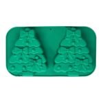 HUSAINIMART | 2 Slot Big Christmas Tree Silicone Mold 3D Xmas Tree Cake Moulds for Candle Making Christmas Cake Muffin Baking Tray Chocolate Jelly Dessert Candy Christmas Party Treats Gift Home Decoration - Fast Shipping to USA & Canada