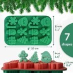 14-Cavities Christmas Chocolate Mould, Candy Baking, 3D Snowflake Cane Snowman Xmas Tree Gingerbread Man Santa Claus Gift Box Shape Mold for DIY Handmade Soap Candles Jelly Fondant, Gummy - Fast Shipping to USA & Canada - Image 3