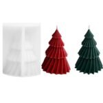 Christmas Tree Candle Mold Silicone Soap Epoxy Resin Wax Mold 3D Spiral Cone Xmas Tree Moulds for Candle Making Craft Cake Chocolate Making DIY Christmas Party Gift Home Party Decoration - Fast Shipping to USA & Canada