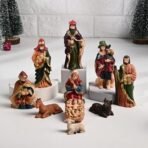 Floweraura Decorative Christmas Crib Nativity Jesus Family Set 10 Pieces Christmas Gifting for Neighbour, Employees, Friends, Colleague | Showpiece Idol for Home Decor - Fast Shipping to USA & Canada - Image 3