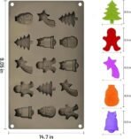 Christmas Chocolate Mould, Candy Baking, 3D Snowman, Xmas Tree, Gingerbread Man, Shooting Star, Bell Shape Mold for DIY Handmade Soap Candles Jelly Fondant, Gummy.(Pack of 1) - Fast Shipping to USA & Canada - Image 6