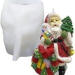 Santa Claus Candle Mould 3D Christmas Santa Claus Silicone Candle Mold DIY Christmas Plaster Resin Ice Soap Candle Mould Candle Making santa mould soap mould resin mould craft mould santa mold (santa mould) - Fast Shipping to USA & Canada