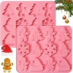 Christmas Chocolate Molds Silicone Candy Molds Snowflake, Xmas Tree, Snowman, Gingerbread Man, Santa Claus hat DIY Mould - Fast Shipping to USA & Canada - Image 6