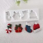 4 Slot Christmas Fondant Mould Gift Box Sock Candy Stick Hat Shape Chocolate Candy Mold Christmas Tree Decoration Cake Decor Sugarcraft Gum Paste Cookie Dough Clay Resin Candle Wax Soap - Fast Shipping to USA & Canada - Image 5