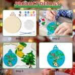 DIY Unfinished Wooden Christmas Ornaments ? 6 PCS Holiday Craft Kit | Snowflake, Tree, Stocking, Santa Hat, Ornament Ball & Gingerbread Shapes | Kids Crafts & Xmas Decorations - Fast Shipping to USA & Canada - Image 2