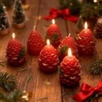 Christmas Pine Cones Silicone Candle Mould 3D Xmas Pine Tree Mold for Making Scented Candle DIY Waxmelts Resin Casting Home Decor Cake Chocolate Candy Mousse Dessert Christmas Party Decor Gift - Fast Shipping to USA & Canada - Image 4