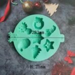 LEGACYCART 7-Cavities Christmas Chocolate Mould, Candy Baking, 3D Snowflake, Snowman Xmas Tree, Star, Reindeer, Santa Claus Face, Wreath Shape Mold for DIY Handmade Soap Candles Jelly Fondant, Gummy - Fast Shipping to USA & Canada - Image 3