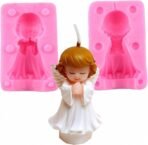 3D Cherubic Angel Baby Girl Candle Mould Silicone Multipurpose, Cake, Topper, Resin, Handmade DIY Candle Stick Epoxy Casting Christmas Sugarcraft Polymer Clay Art, Plaster of Paris - Fast Shipping to USA & Canada