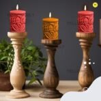 YellowCult 3D Carved Christmas Celebration Pillar Silicone Mold for Candle Epoxy Resin Casting DIY Aromatherapy Candles Wax Mould Handmade Soaps Polymer Clay Home Decoration DIY Art Craft Supplies-B - Fast Shipping to USA & Canada - Image 6