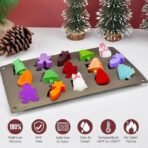 Christmas Chocolate Mould, Candy Baking, 3D Snowman, Xmas Tree, Gingerbread Man, Shooting Star, Bell Shape Mold for DIY Handmade Soap Candles Jelly Fondant, Gummy.(Pack of 1) - Fast Shipping to USA & Canada - Image 7