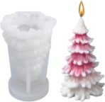 Christmas Candle Moulds for Candle Making, 3D Christmas Tree Candle Mold Xmas Silicone Candle Mould Candle Making DIY Cake Soap Supplies for Christmas Party Home Decor Handmade, White - Fast Shipping to USA & Canada