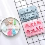 8 Slot Christmas Chocolate Mould, Candy Baking, 3D Reindeer, Snowman,Tree, Mountain, Car,Reindeer, Santa Claus, House, Penguin, Shape Mold for DIY Handmade Soap Candles Jelly Fondant,Gummy - Fast Shipping to USA & Canada - Image 6