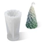 Christmas Tree Candle Mold I 3D Fondant Silicone Scented Wax Mould I Succulent Molds | Handmade Candles Making | for Mousse Dessert Soap Cake DIY Decorating (Leafy Pine) - Fast Shipping to USA & Canada