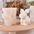 3D Cute Elk Candle Mold-Funny Reindeer Candle Mold-Animal Deer-DIY Aromatherapy Plaster Soap Mold, DIY Xmas Theme Resin Mould - Fast Shipping to USA & Canada