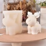 3D Cute Elk Candle Mold-Funny Reindeer Candle Mold-Animal Deer-DIY Aromatherapy Plaster Soap Mold, DIY Xmas Theme Resin Mould - Fast Shipping to USA & Canada