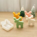 Christmas Elk Candle Mould Christmas Reindeer Elk Shape Silicone Mold for Xmas Candle Making Wax Melts Aromatherapy Car Freshie Soap Resin Casting Molds Christmas Candle Molds - Fast Shipping to USA & Canada - Image 5