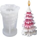 Christmas Candle Moulds for Candle Making, 3D Christmas Tree Candle Mold Xmas Silicone Candle Mould Candle Making DIY Cake Soap Supplies for Christmas Party Home Decor Handmade, White - Fast Shipping to USA & Canada