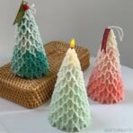 Christmas Tree Candle Mold I 3D Fondant Silicone Scented Wax Mould I Succulent Molds | Handmade Candles Making | for Mousse Dessert Soap Cake DIY Decorating (Leafy Pine) - Fast Shipping to USA & Canada - Image 3