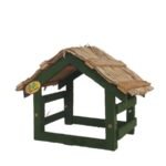 Holy Crib for Christmas Xmas Decor Foldable Wooden Hay Roof Stable Pulkood Kudil Small Size (Crib Only) - Fast Shipping to USA & Canada