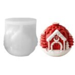 Christmas House Silicone Mould 3D Christmas House Candle Molds for Baking Chocolate Candy Xmas Cake Theme Decoration Cupcake Candle Wax Melts Aromatherapy Gypsum Cylinder Candle Molds - Fast Shipping to USA & Canada
