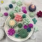 YellowCult 9 Pack 3D Silicone Candle Mold Flower Cactus Plant Wax Moulds for Scented Candles Soaps Making, Clay, Resin Crafts Casting, Cake Dessert Mousse Aroma Art Crafts Supplies Home Decoration - Fast Shipping to USA & Canada - Image 7