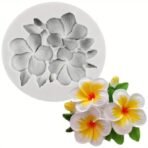 1 Cavity Plumeria Frangipani Flower Design Silicone Fondant Mould for Candy, Chocolate, Cake, Clay, Resin Soap and Scented Candle Aromatherapy DIY Craft Projects and Baking (Pack of 1) - Fast Shipping to USA & Canada