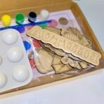 Cliths 9 Pcs Wooden Autumn Painting Kit for Kids & Toddlers Eco-Friendly Fall Craft Activity with 8 Shapes (Leaf, Pumpkin, Campfire) & ?Autumn? Cutout ? 5.8x5.7 Inch - Fast Shipping to USA & Canada - Image 3