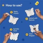 Fevicreate Sand Art Butterflies Art & Craft Kit | Includes Butterfly Templates, Multi-Coloured Sand, Magnet Strip, Spatula & More | by Fevicol | Best Gift for Boys & Girls Age 5+ | Return Gift - Fast Shipping to USA & Canada - Image 3