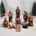 Floweraura Decorative Christmas Crib Nativity Jesus Family Set 10 Pieces Christmas Gifting for Neighbour, Employees, Friends, Colleague | Showpiece Idol for Home Decor - Fast Shipping to USA & Canada - Image 2