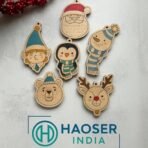 Paint Your Own Christmas Baubles Set | Pack of 6 Wooden Ornaments with Hanging Twine | DIY Kids Craft Set for Xmas Tree Decorations & Holiday Art Projects (4.72x2.36 Inch) - Fast Shipping to USA & Canada - Image 2