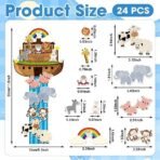 Peryiter 24 Pieces Noahs Ark Craft Kit DIY Noahs Ark Toy, Sunday School Crafts Ark Decorations for Operation Christmas Boys and Girls Gift Home Classroom Activities Gift Party - Fast Shipping to USA & Canada - Image 2