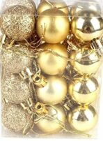 VRB Dec? 24 Pcs Christmas Balls Ornaments Shatterproof Gold Xmas Trees Parties Decorations Balls for Holiday Wedding Party Decoration,with Hanging Hole (Golden & Red Mix 4 Cm) - Fast Shipping to USA & Canada - Image 3