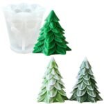 3D Small Christmas Pine Tree Silicone Candle Mould, Cake Cupcake Jelly Pudding Topper, Scented or Unscented Aromatherapy Candle Mould, Soy Wax Candle, DIY Craft Projects SLH 925125 (PACK OF 1) - Fast Shipping to USA & Canada