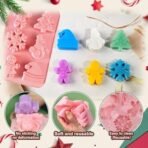 HUSAINIAMRT | 6 Cavity Christmas Silicone Mould Snowflake Snowman Hat Gingerbread Man Tree for Chocolate Candy Xmas Cakes Cupcake Muffin Jelly Candle Melts Handmade Soap Making - Fast Shipping to USA & Canada - Image 5
