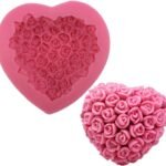 SMELLO 3D Rose Flower Love Heart Candle Mold ? Stylish Silicone Mold for Handmade Candles & Soap Crafting | Resin Art | DIY Art Moulds (SCM-164) - Fast Shipping to USA & Canada