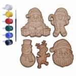 DIY Wooden Christmas Painting Craft Kit for Kids | Ideal for Home Schooling Activity (Christmas) - Fast Shipping to USA & Canada