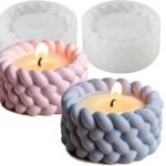 Knitting Knot Shape Tealight Holder Mold, Unique 3D Candle Holder Silicone Resin Mold, Cylinder Jewelry Holder Container Storage Mold for Epoxy Resin Concrete Art Craft Home Xmas Decor (PACK OF 1) - Fast Shipping to USA & Canada