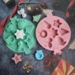 LEGACYCART 7-Cavities Christmas Chocolate Mould, Candy Baking, 3D Snowflake, Snowman Xmas Tree, Star, Reindeer, Santa Claus Face, Wreath Shape Mold for DIY Handmade Soap Candles Jelly Fondant, Gummy - Fast Shipping to USA & Canada